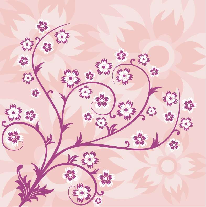 free vector Abstract Floral Pink Background